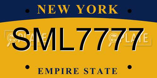 SML7777 New York License Plate