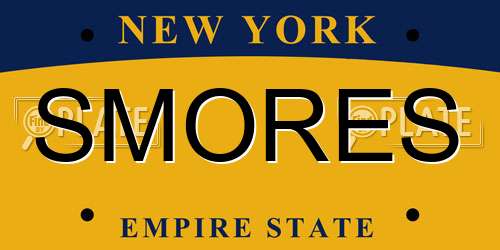 SMORES New York License Plate