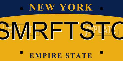 SMRFTSTC New York License Plate
