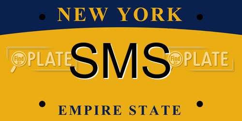 SMS New York License Plate