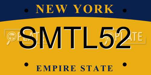 SMTL52 New York License Plate