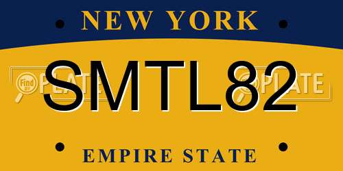 SMTL82 New York License Plate