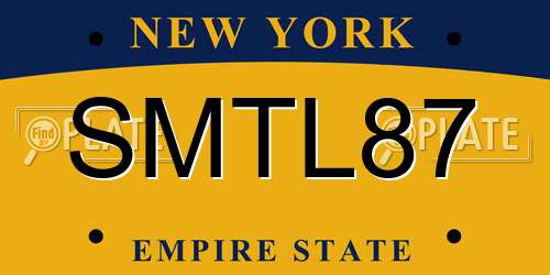 SMTL87 New York License Plate