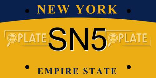 SN5 New York License Plate