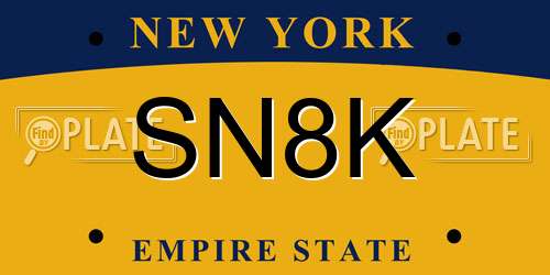 SN8K New York License Plate
