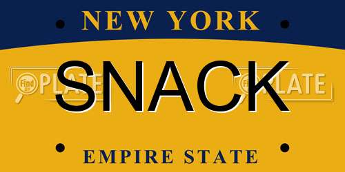 SNACK New York License Plate