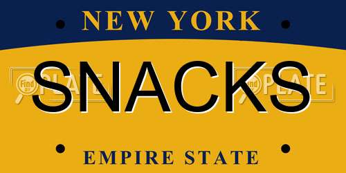 SNACKS New York License Plate