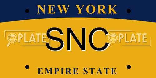 SNC New York License Plate