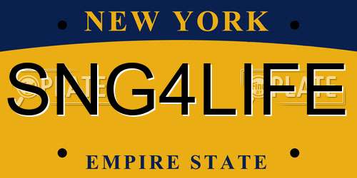 SNG4LIFE New York License Plate