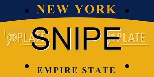 SNIPE New York License Plate