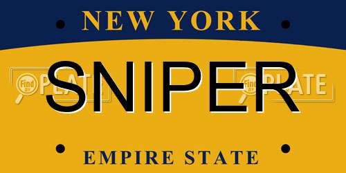 SNIPER New York License Plate