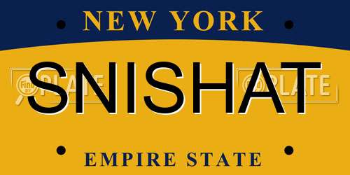 SNISHAT New York License Plate