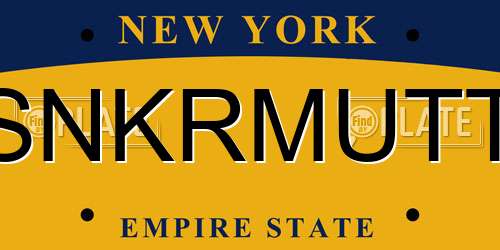 SNKRMUTT New York License Plate