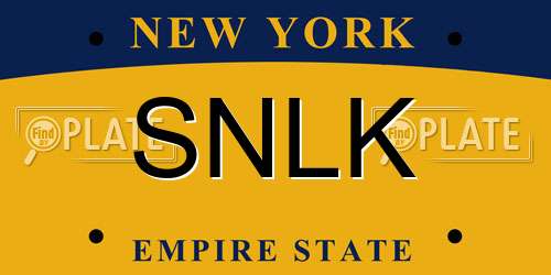 SNLK New York License Plate