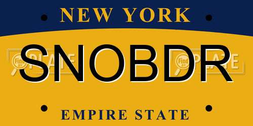 SNOBDR New York License Plate