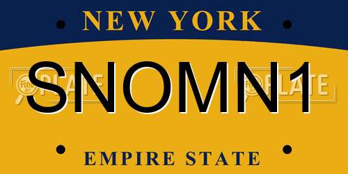 SNOMN1 New York License Plate