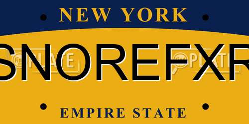 SNOREFXR New York License Plate