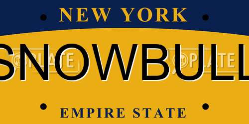 SNOWBULL New York License Plate