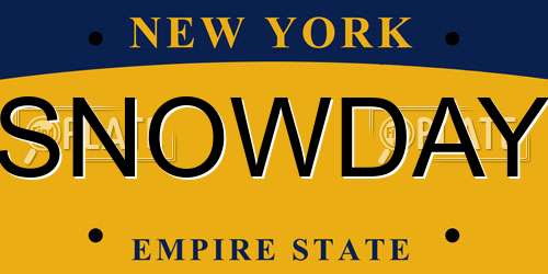 SNOWDAY New York License Plate