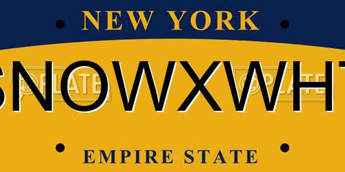 SNOWXWHT New York License Plate