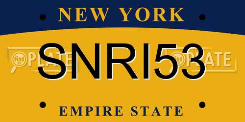 SNRI53 New York License Plate