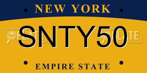 SNTY50 New York License Plate