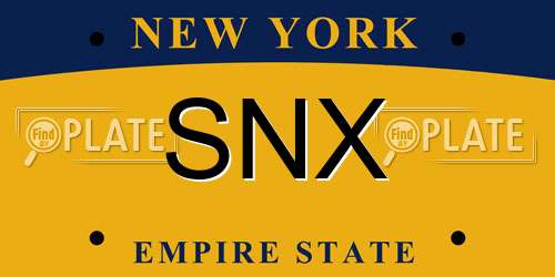 SNX New York License Plate