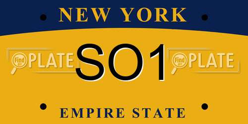 SO1 New York License Plate