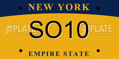 SO10 New York License Plate