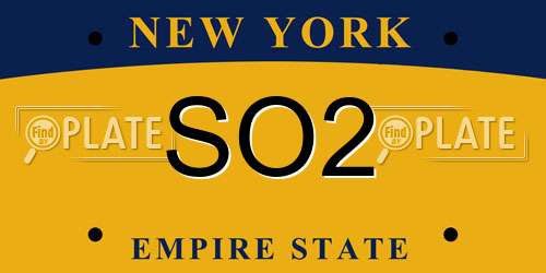 SO2 New York License Plate