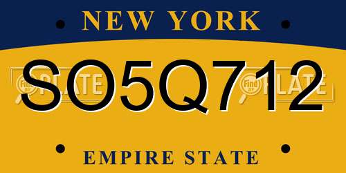 SO5Q712 New York License Plate