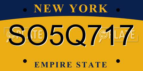 SO5Q717 New York License Plate