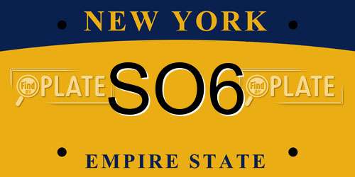 SO6 New York License Plate