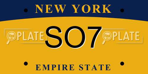 SO7 New York License Plate