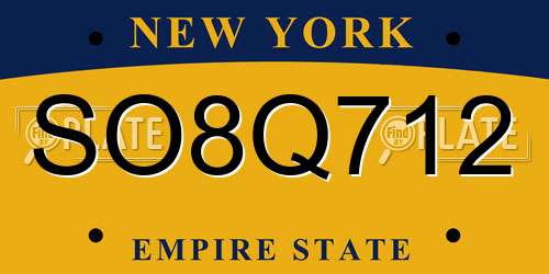SO8Q712 New York License Plate