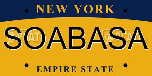 SOABASA New York License Plate