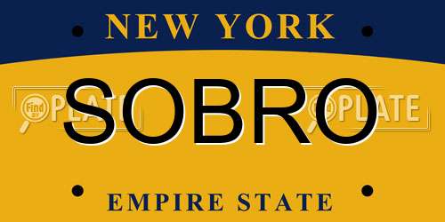 SOBRO New York License Plate