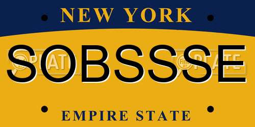 SOBSSSE New York License Plate