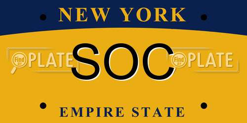 SOC New York License Plate
