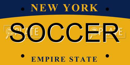 SOCCER New York License Plate