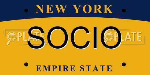 SOCIO New York License Plate