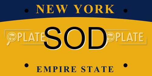 SOD New York License Plate