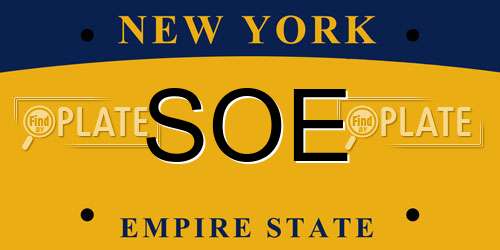 SOE New York License Plate