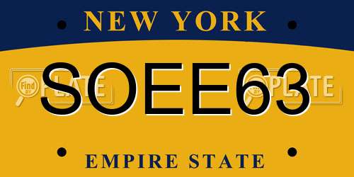 SOEE63 New York License Plate