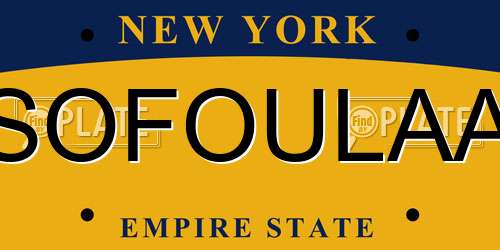 SOFOULAA New York License Plate