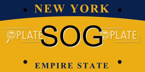 SOG New York License Plate