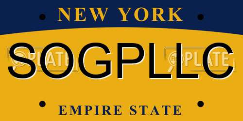 SOGPLLC New York License Plate