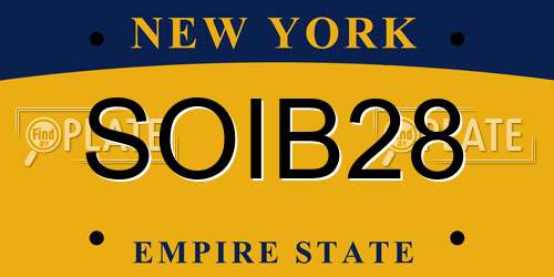 SOIB28 New York License Plate