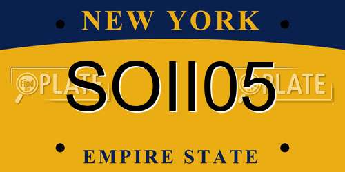 SOII05 New York License Plate
