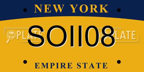 SOII08 New York License Plate